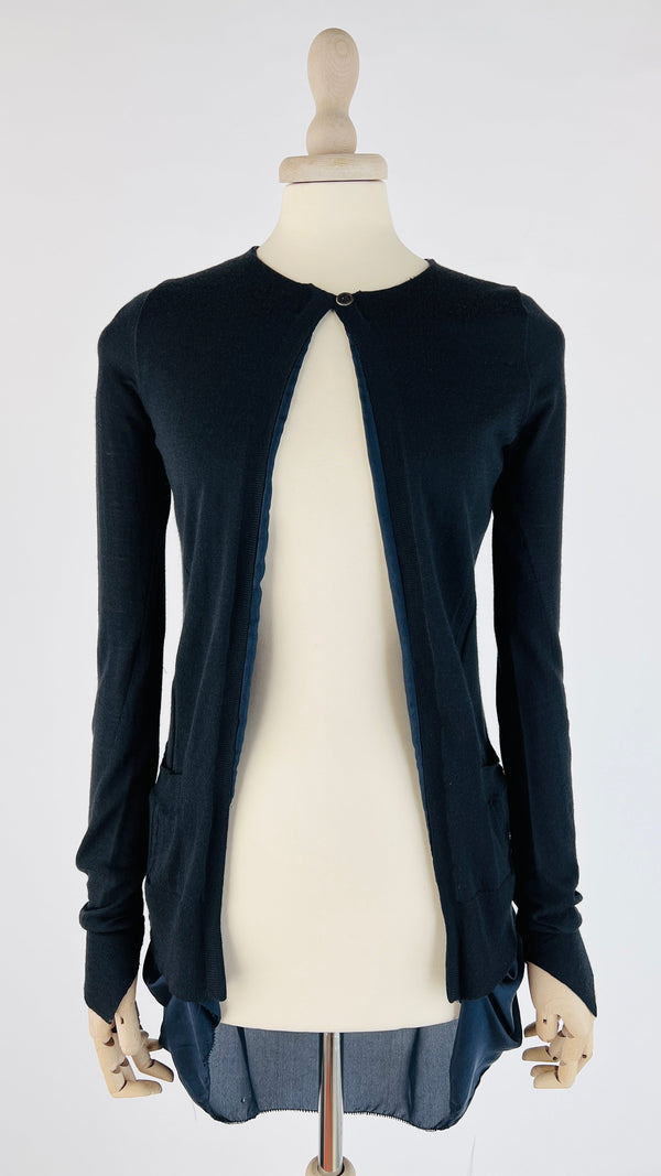 Cardigan due strati blu