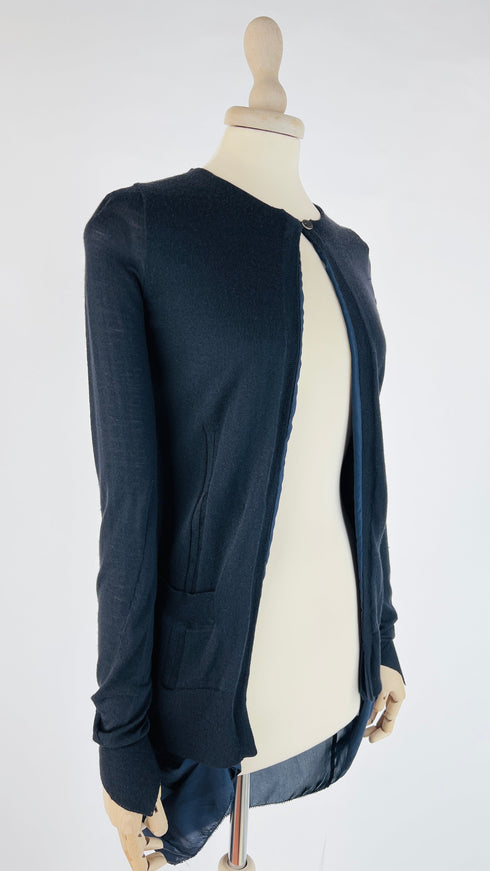 Cardigan due strati blu