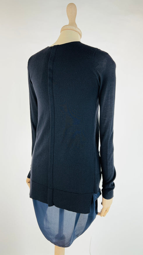 Cardigan due strati blu