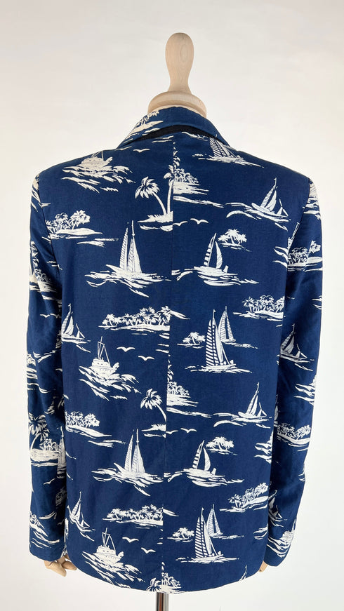 Blazer cotone motivo tropicale
