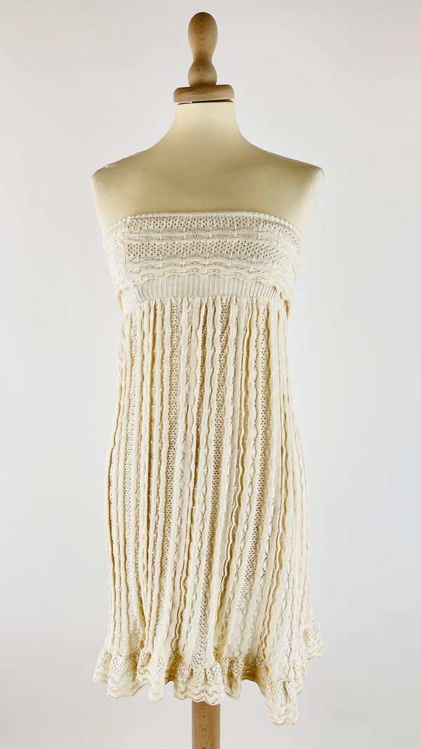 Mini abito in maglia traforata