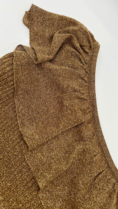 Top monospalla con cartellino