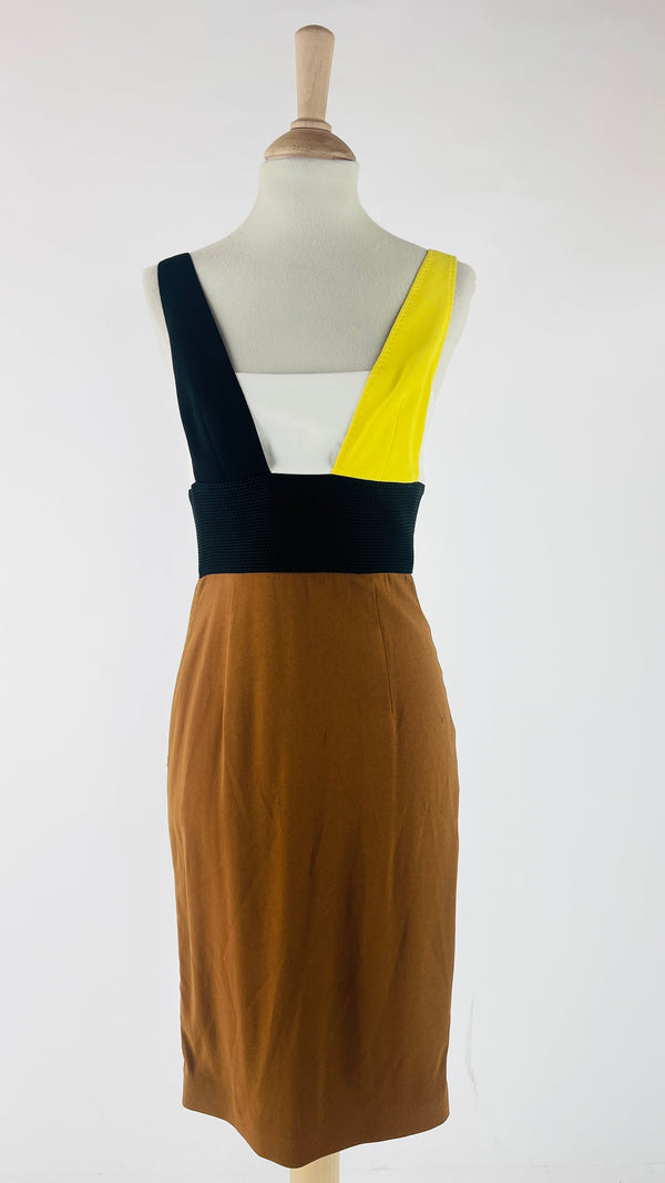 Abito corto color-block