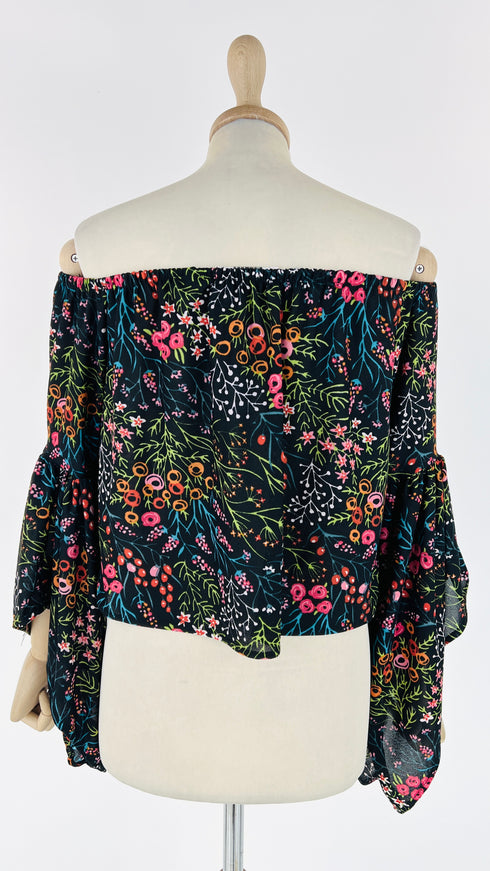Blusa cropped floreale