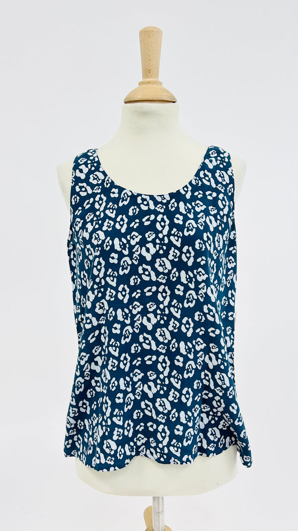 Top animalier in seta