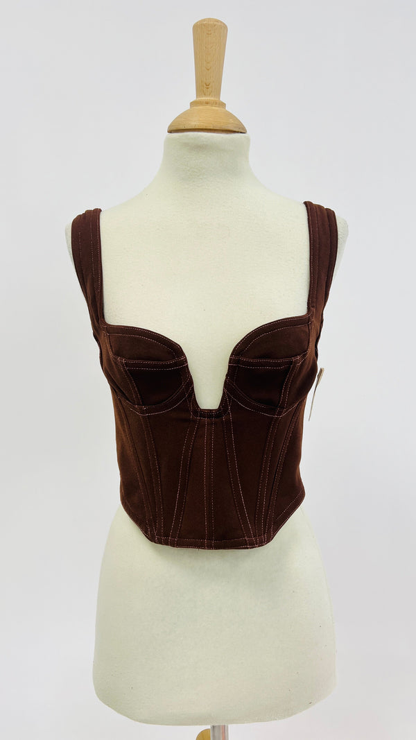 Top bustier impunture rosa