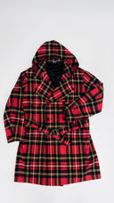 Trench tartan rosso Giuliano Fujiwara