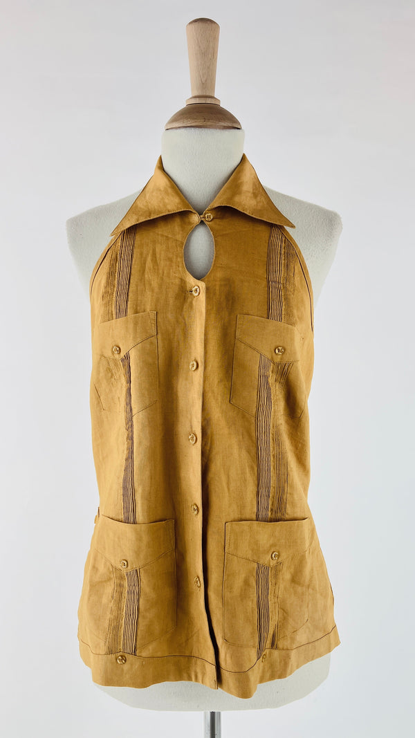 Camicia aperta in lino