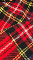 Trench tartan rosso Giuliano Fujiwara