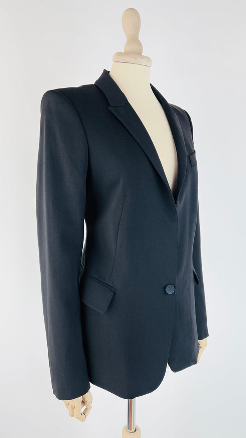 Blazer in lana nera
