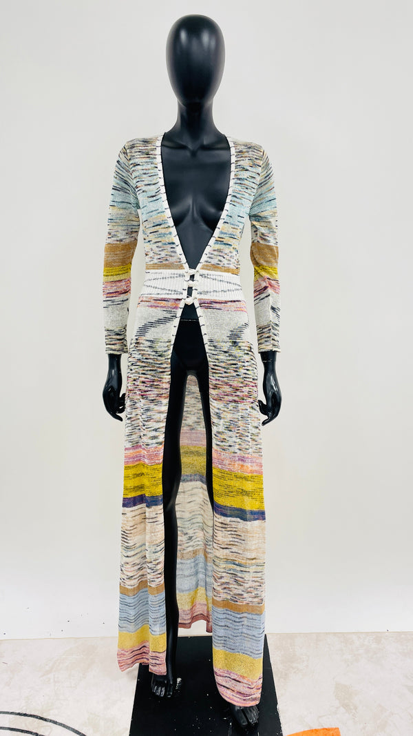 Cardigan lungo fiammato