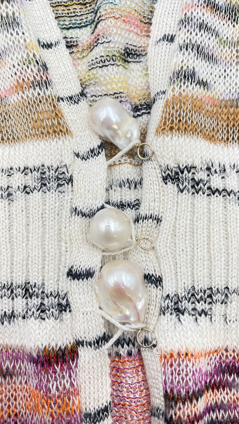 Cardigan lungo fiammato