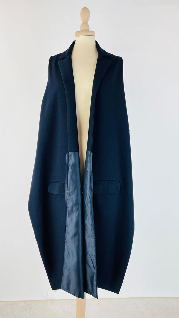 Gilet lungo blu