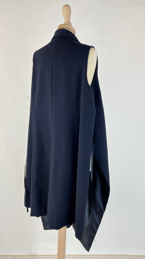 Gilet lungo blu