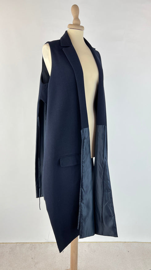 Gilet lungo blu