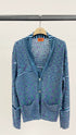 Cardigan blu fiammato