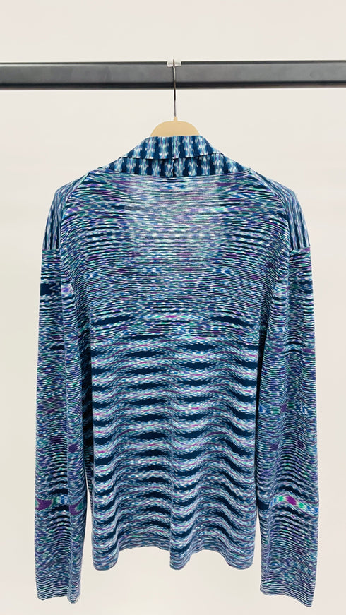 Cardigan blu fiammato
