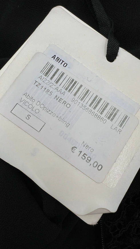 Abito corto in pizzo cartellino