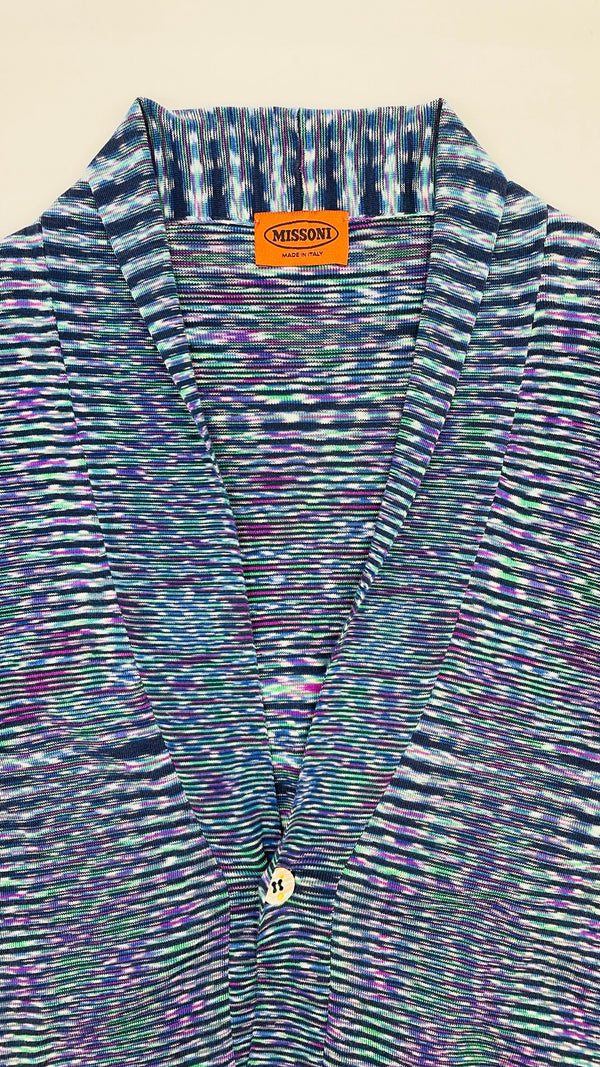 Cardigan blu fiammato