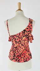 Top scollo incrociato volant con merletto MAYLE