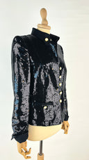 Giacca paillettes nera Valentino Tissus