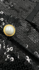 Giacca paillettes nera Valentino Tissus