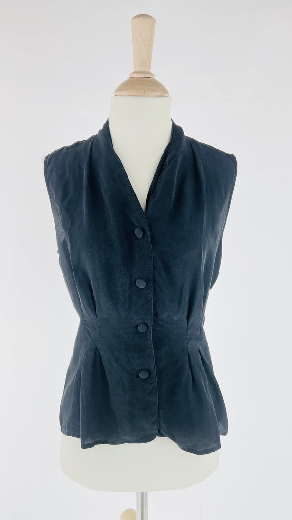 Camicia smanicata in 100% seta