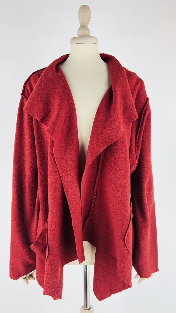 Cardigan in lana rossa