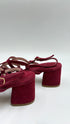 Sandalo in suede bordeaux N.42