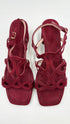 Sandalo in suede bordeaux N.42