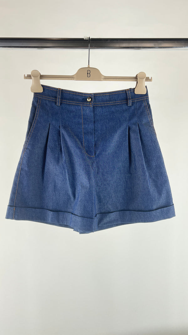 Shorts in denim con pences