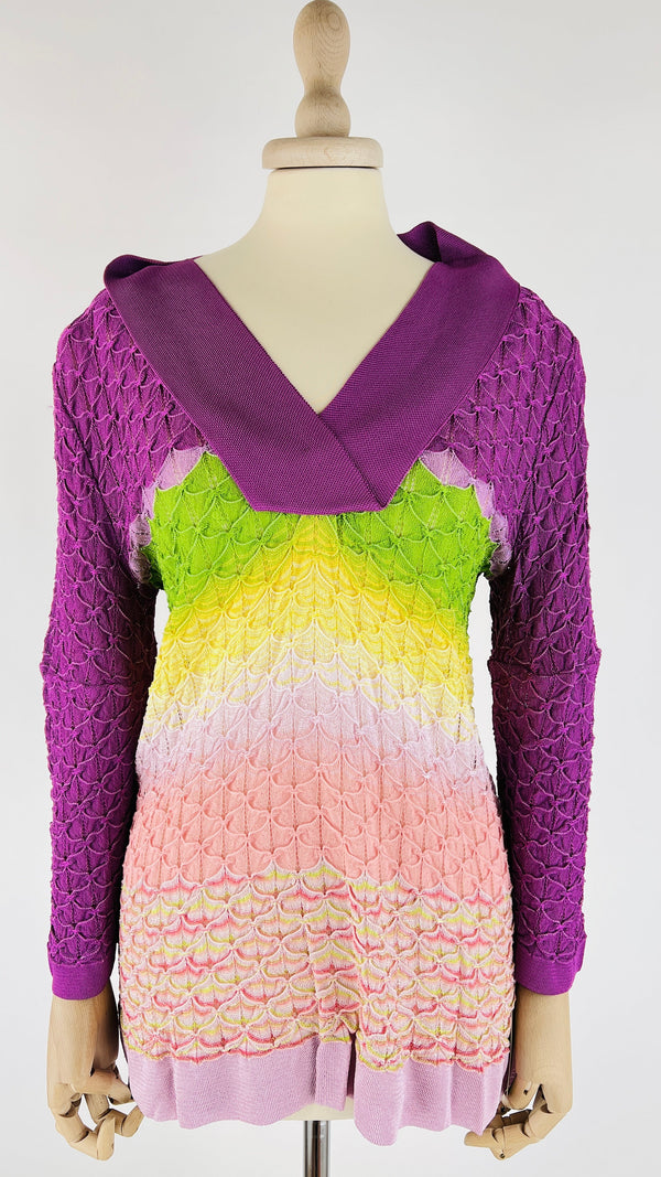 Maglia multicolor con maxi collo