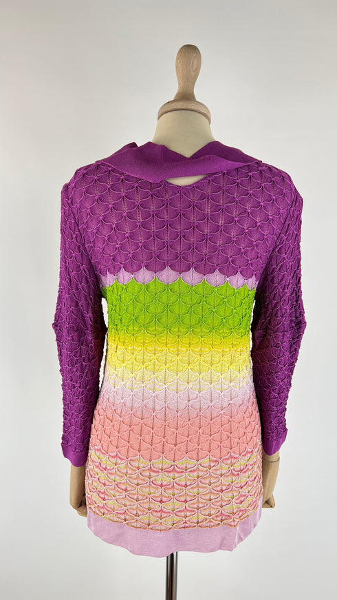 Maglia multicolor con maxi collo