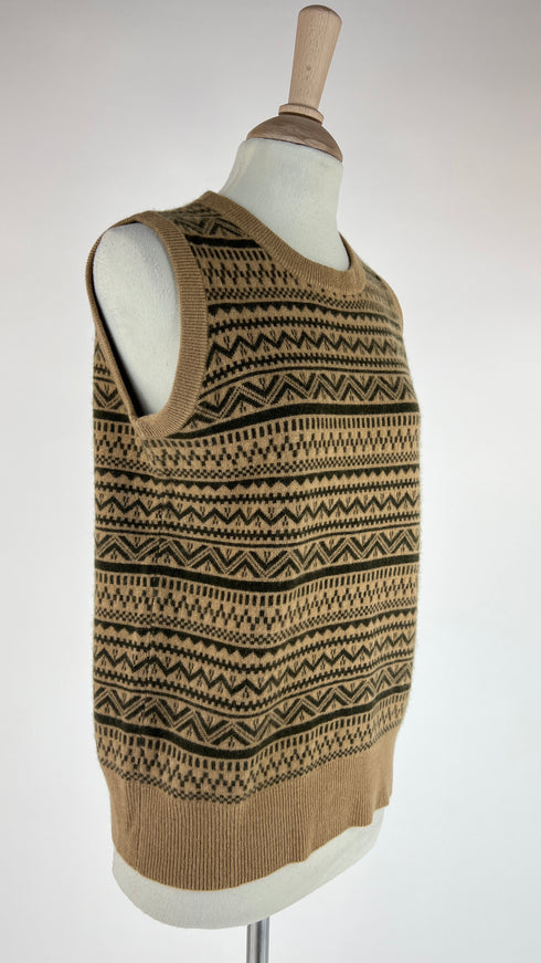 Gilet jacquard in cashmere