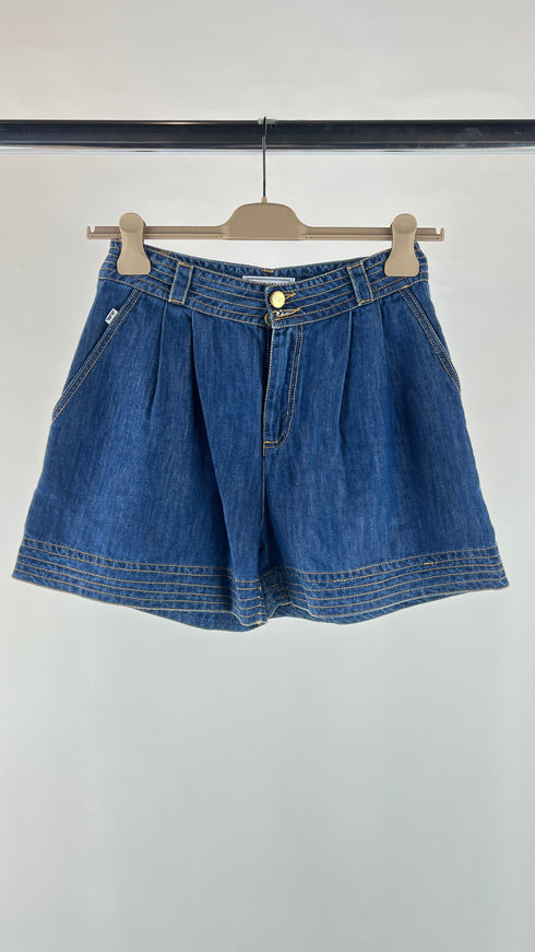 Shorts in denim con pences