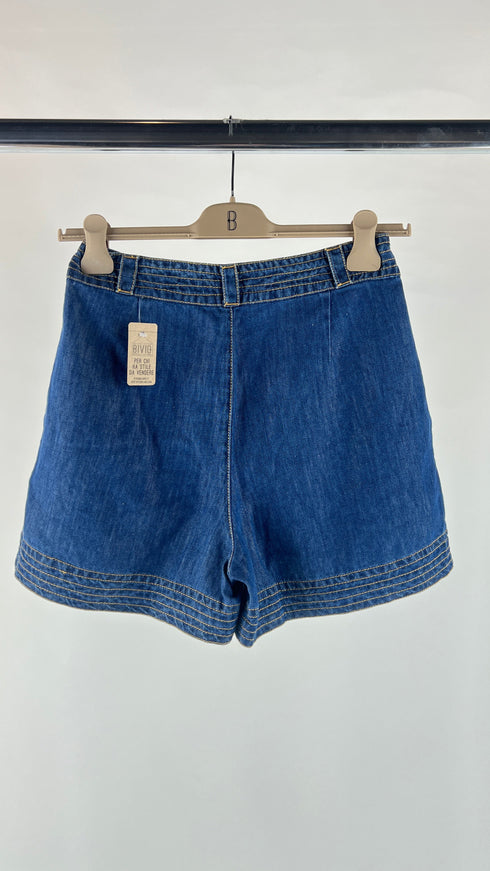 Shorts in denim con pences