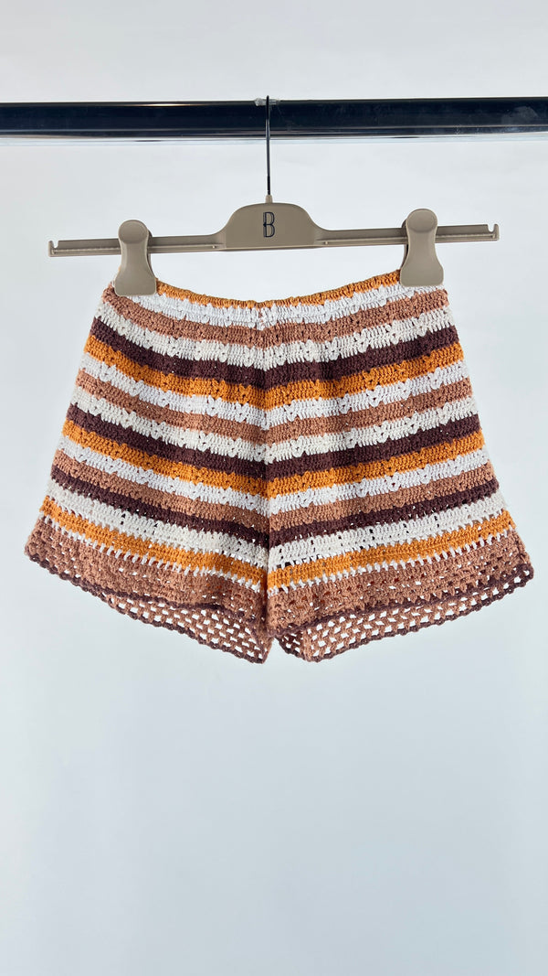Shorts in crochet a righe