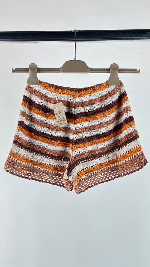 Shorts in crochet a righe