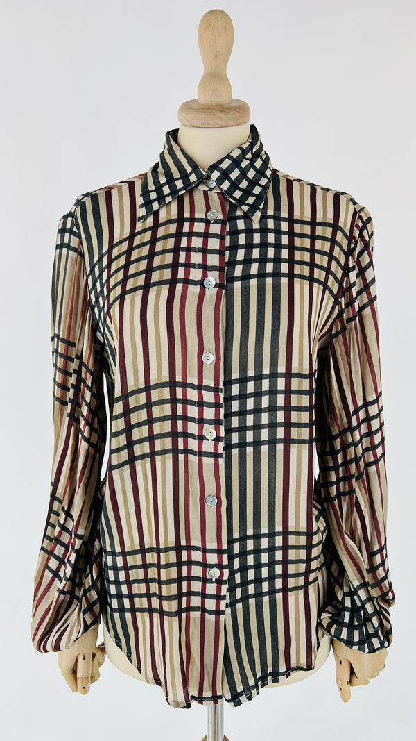 Camicia in crepe tartan