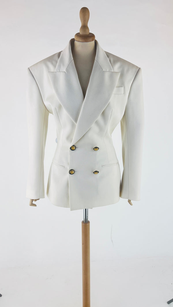 Blazer doppiopetto con spalline
