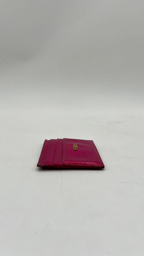 Portacarte fucsia metallizzato