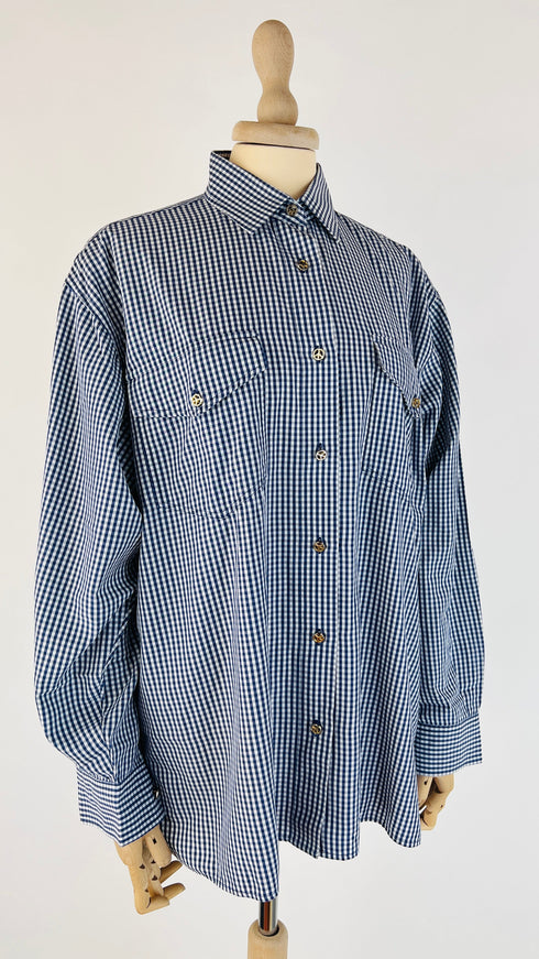 Camicia vichy blu vintage