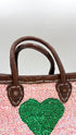 Borsa con paillettes a cuore