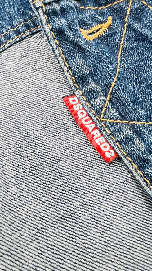 Giacca cropped in denim