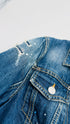 Giacca cropped in denim
