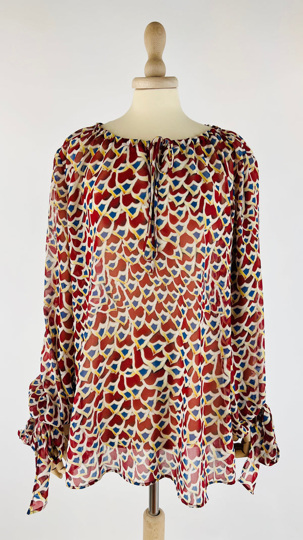 Blusa stampa a cuori astratti