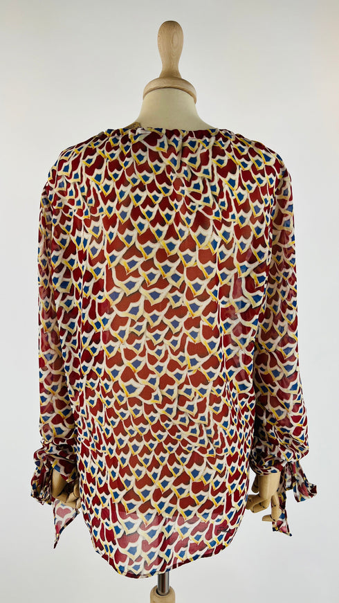 Blusa stampa a cuori astratti
