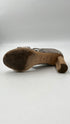 Sandali in pelle con tacco legno