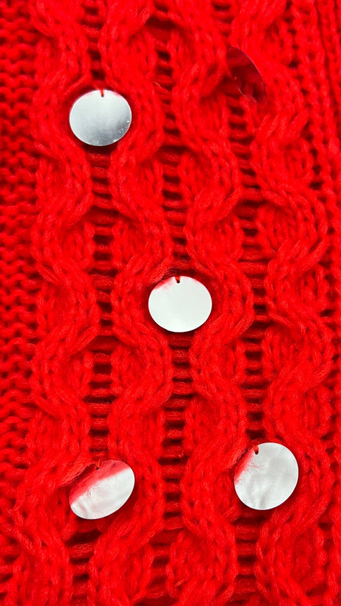 Cardigan con paillettes oversized