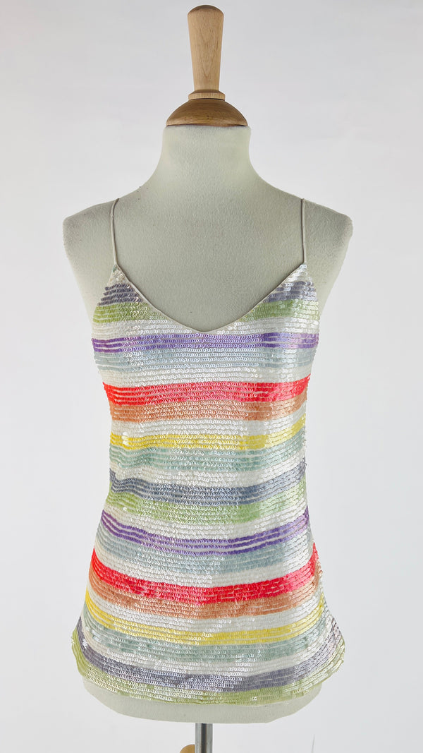 Top con paillettes multicolor